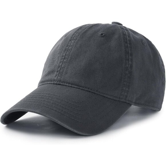 Women\'s Grey Vintage Washed Unstructured Baseball Cotton Adjustable Cap